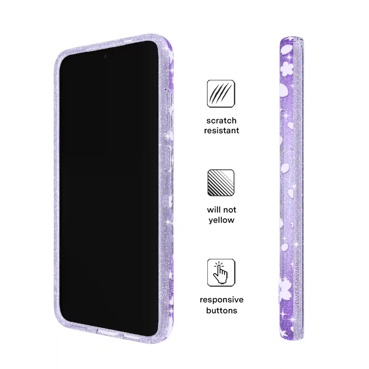 Lavender Cherry Blossom Glitter Samsung Case