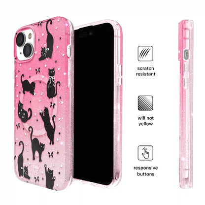 Lucky Kittens Glitter iPhone Case