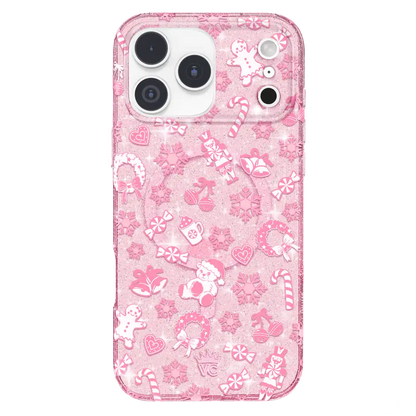 Pink Christmas Glitter iPhone Case
