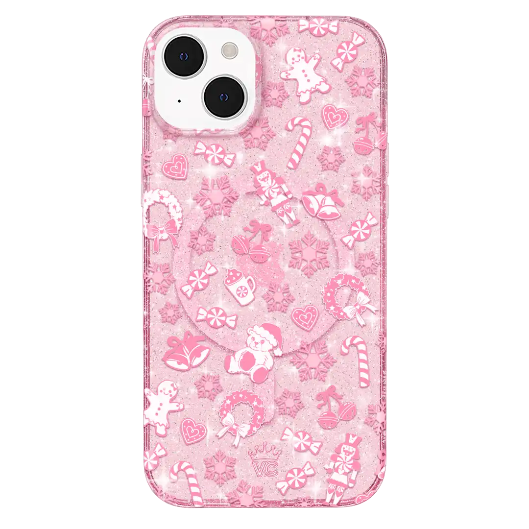 Pink Christmas Glitter iPhone Case