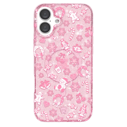 Pink Christmas Glitter iPhone Case