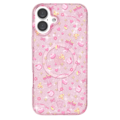 Pink Hanukkah Glitter iPhone Case
