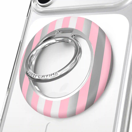 Pink Chrome Stripes MagSafe Grip Ring