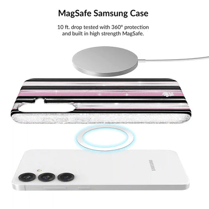 Pretty Punk Stripes Glitter Samsung Bundle Set