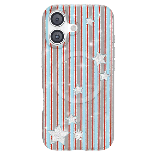 Stars & Stripes Glitter iPhone Case