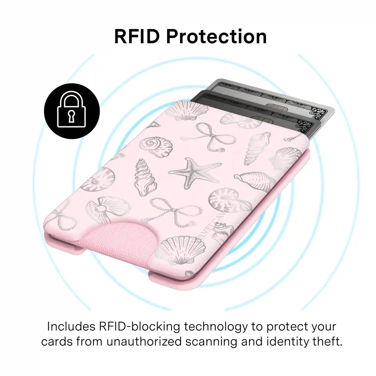 Pink Coastal Seashells MagSafe Wallet