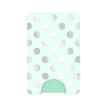 Mint Chrome Polka Dot MagSafe Wallet