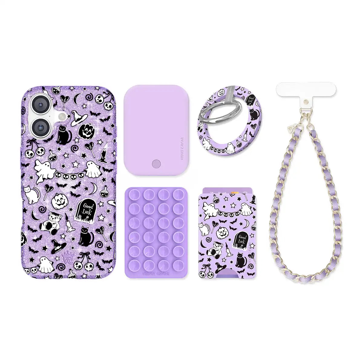 Witchy Lilac Glitter iPhone Bundle Set