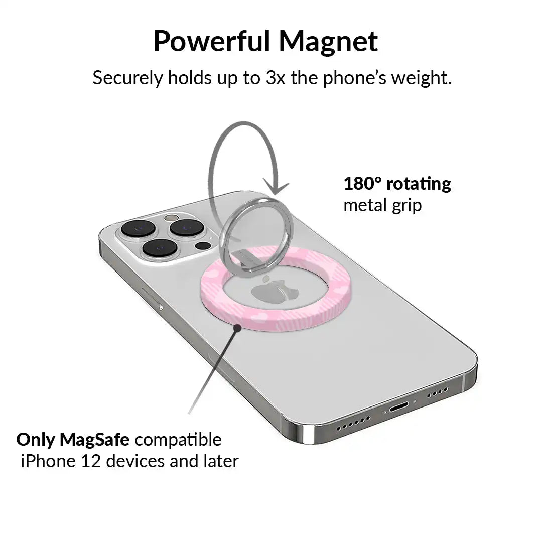Dolly Pink Gingham MagSafe Grip Ring