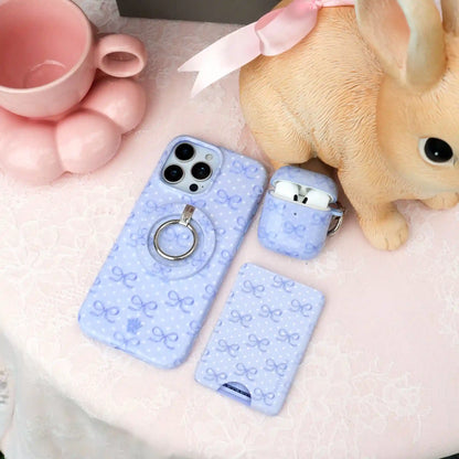 Lovely Blue Bows MagSafe Grip Ring