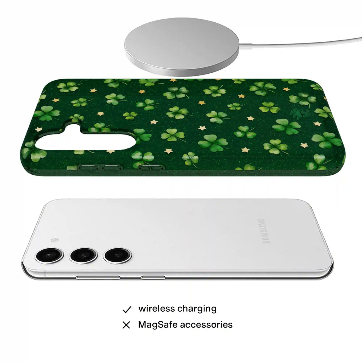 Lucky Clover Glitter Samsung Case