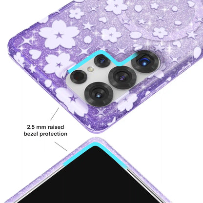 Lavender Cherry Blossom Glitter Samsung Case
